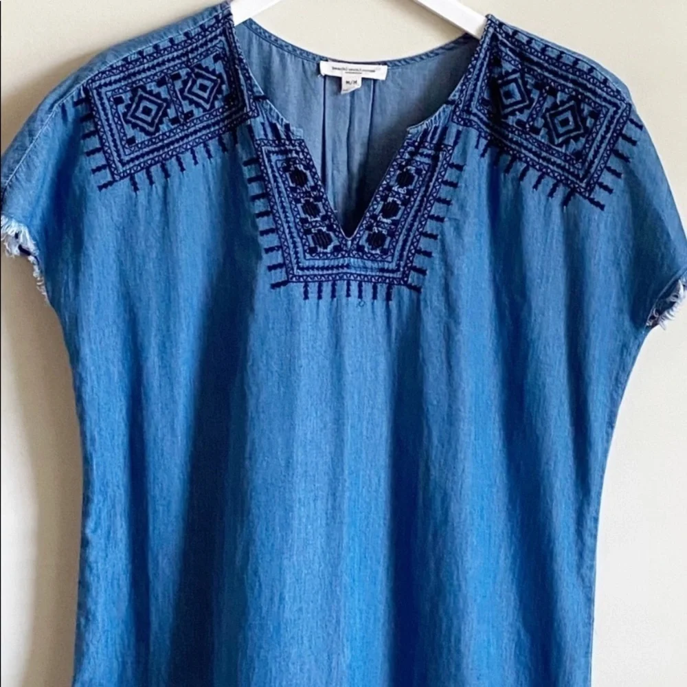 Beachlunchlounge Chambray Embroidery Dress M - Picture 4 of 7